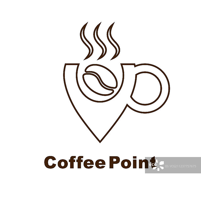 咖啡店极简logo设计图片素材