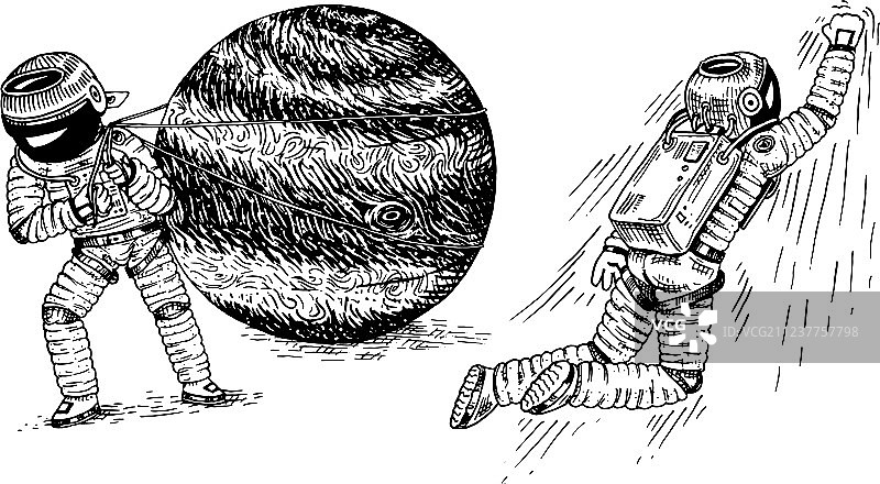 乘坐火箭的宇航员图片素材