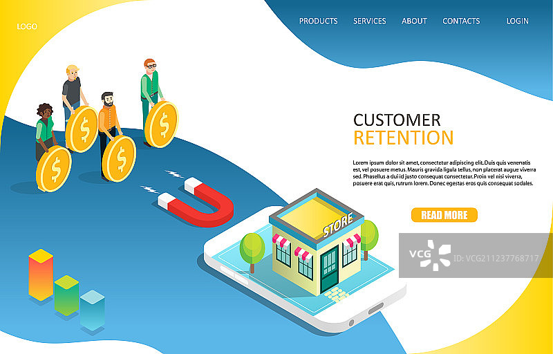 客户保留着陆页网站图片素材