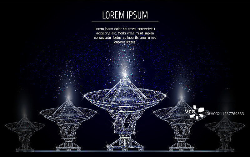 多边形艺术风格无线电望远镜图片素材
