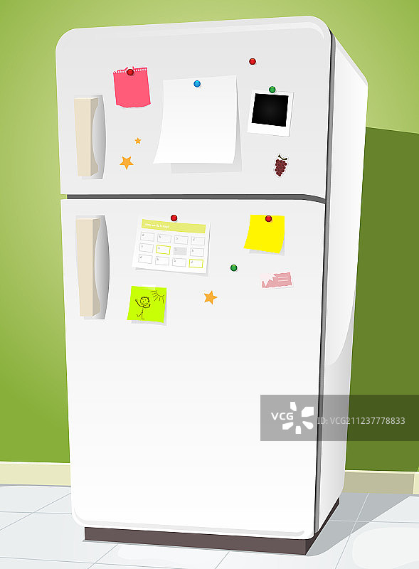带有便签的冰箱图片素材
