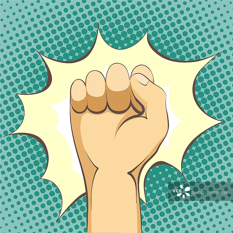 波普艺术风格的人手拳击图片素材