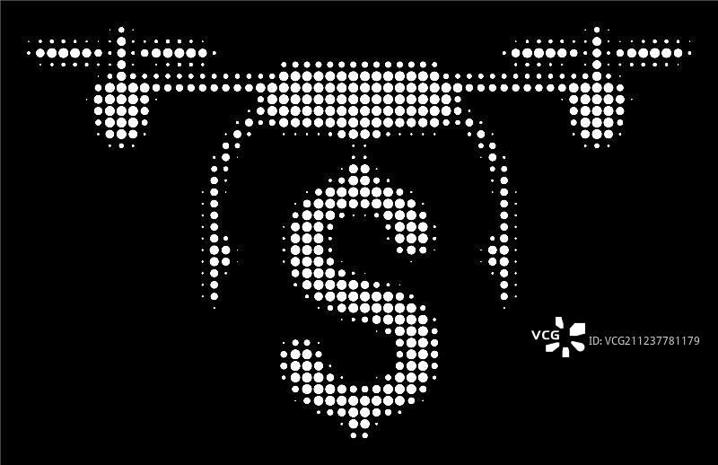 白色半色调无人机商业图标图片素材