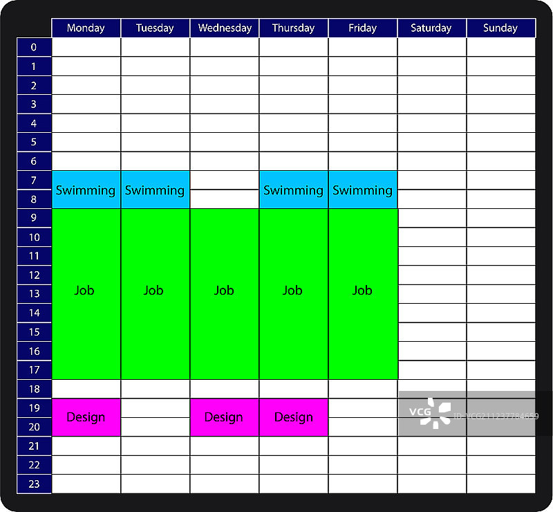 本周时间表任务计划表样机图片素材