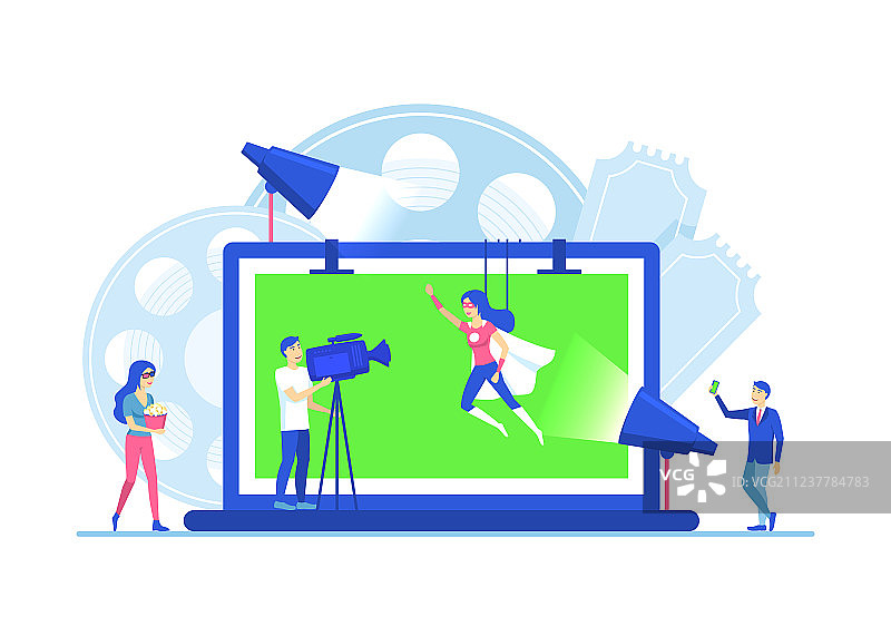 卡通人物拍摄电影图片素材