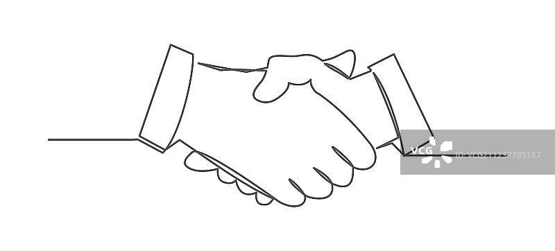 握手单线画图片素材