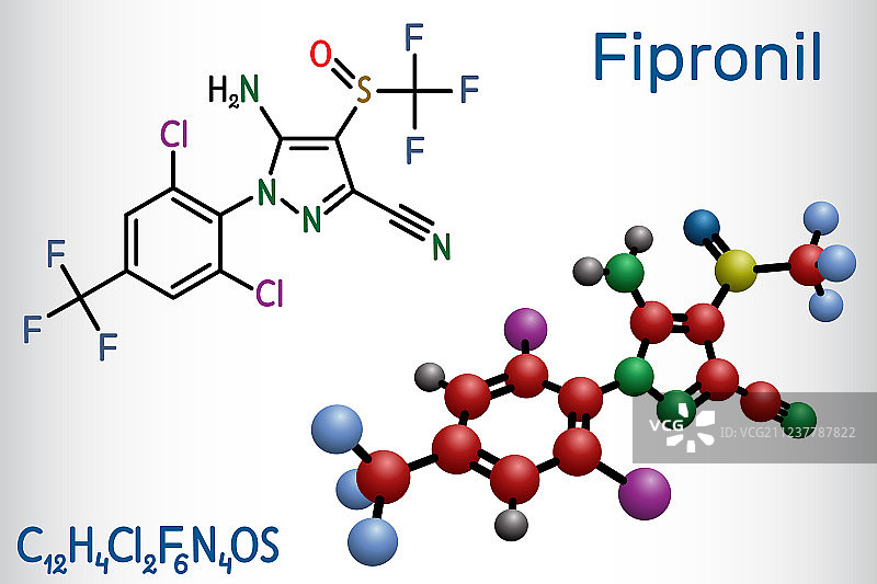 广谱杀虫剂氟虫腈分子图片素材