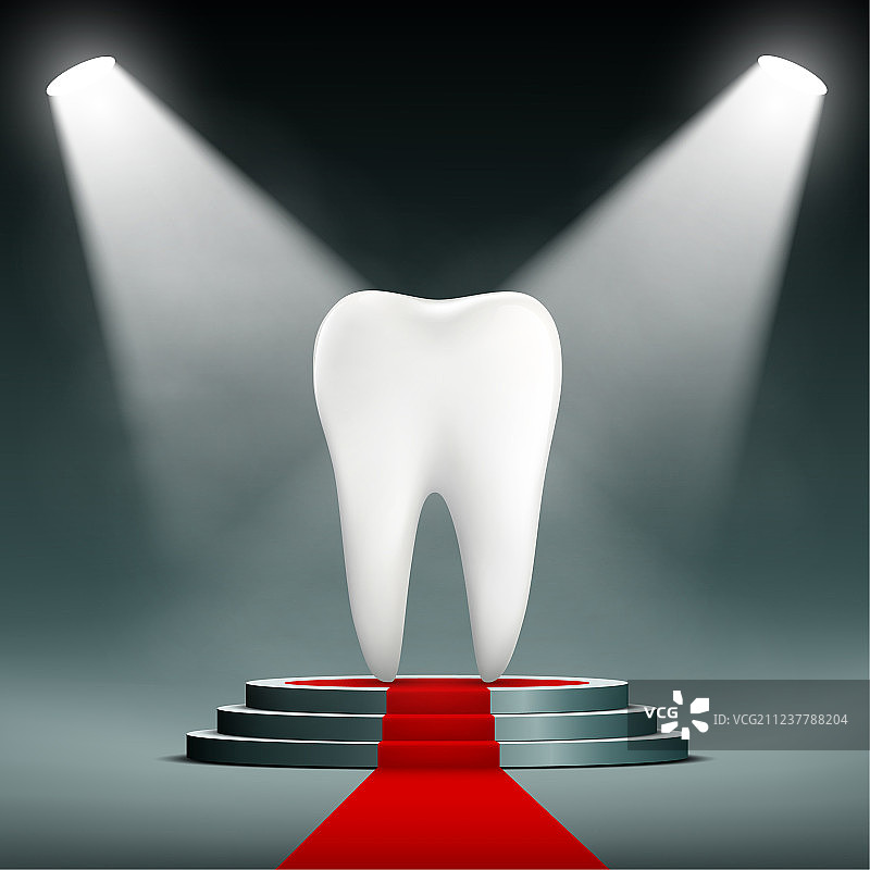 聚光灯下的白色牙齿图片素材