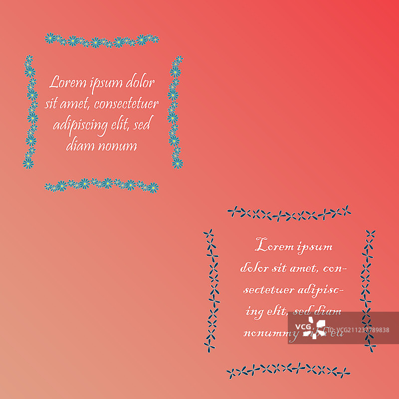 带样本文本的彩色花卉框架图片素材