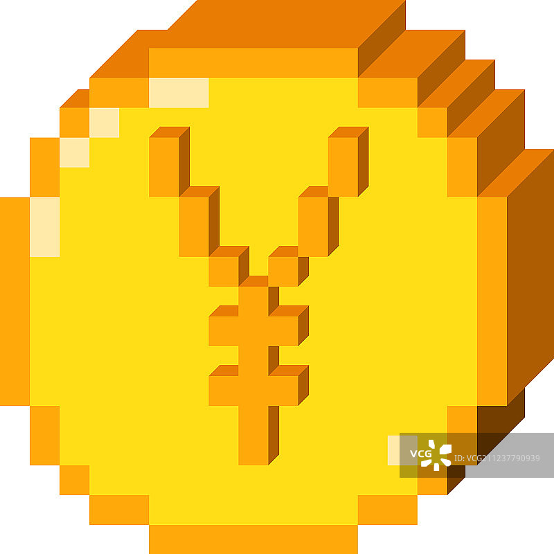 像素风格日元3D图标图片素材