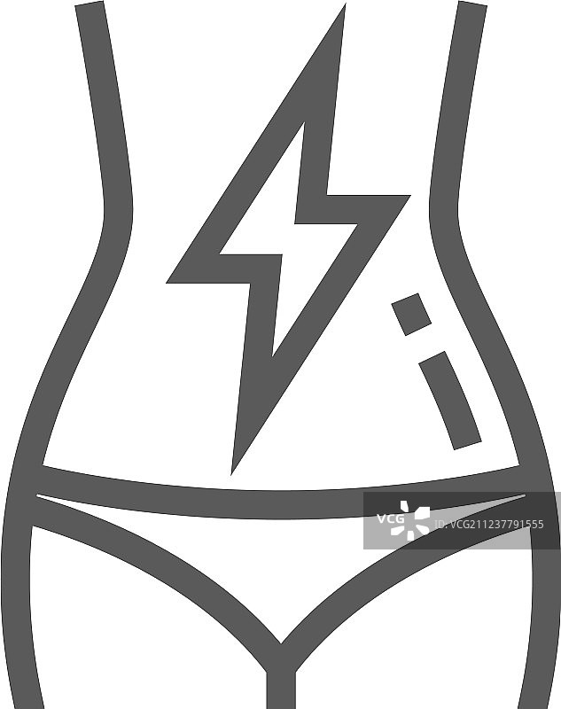 胃部疼痛线性图标图片素材