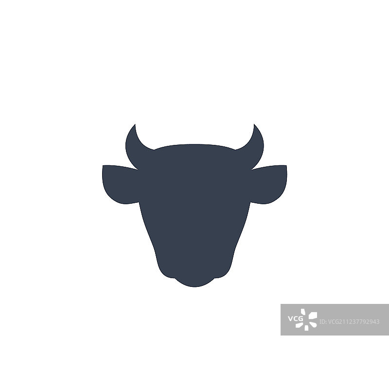 牛图标，牛头正面视图，养牛场logo图片素材