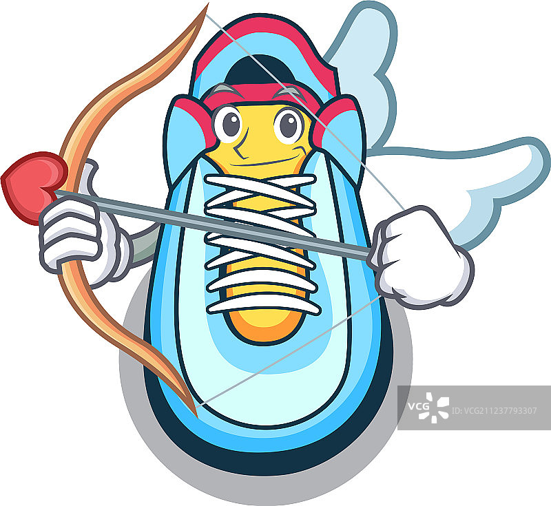 丘比特经典运动鞋卡通形象图片素材