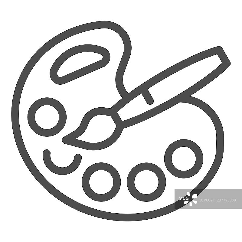 带有调色板线条图标艺术的画笔图片素材