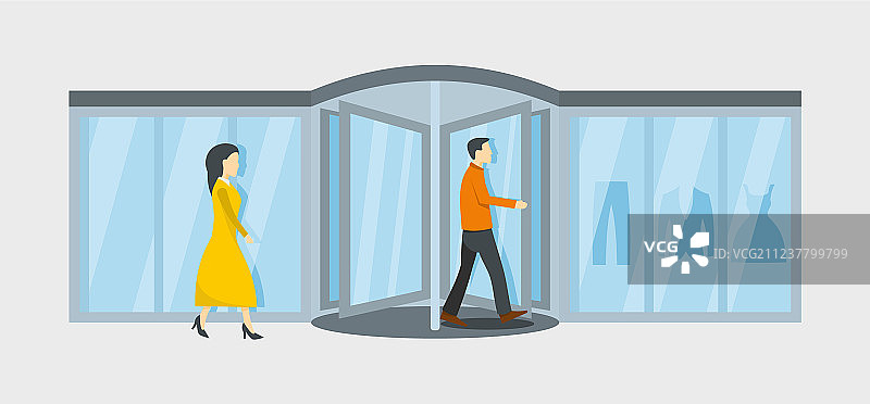 扁平风格旋转门banner图片素材