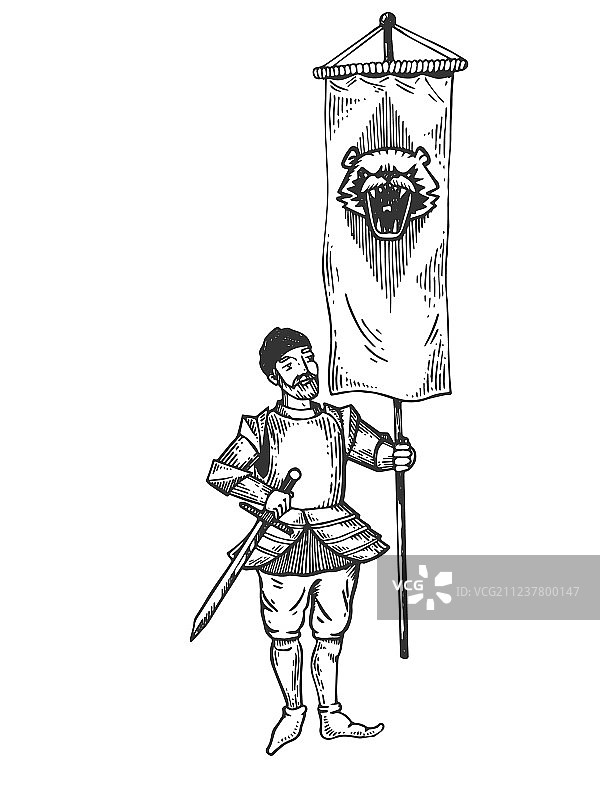 带标准雕刻的旗手banner图片素材