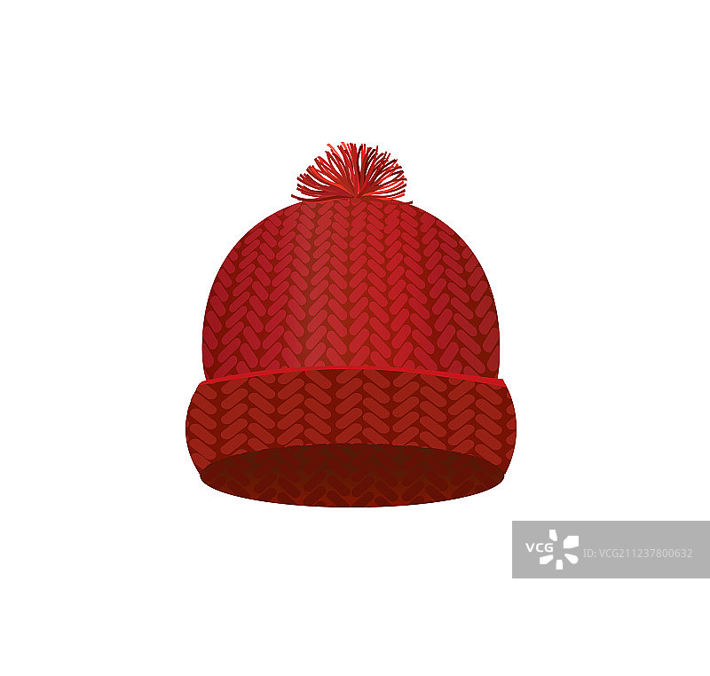 红色针织冬季帽子图片素材