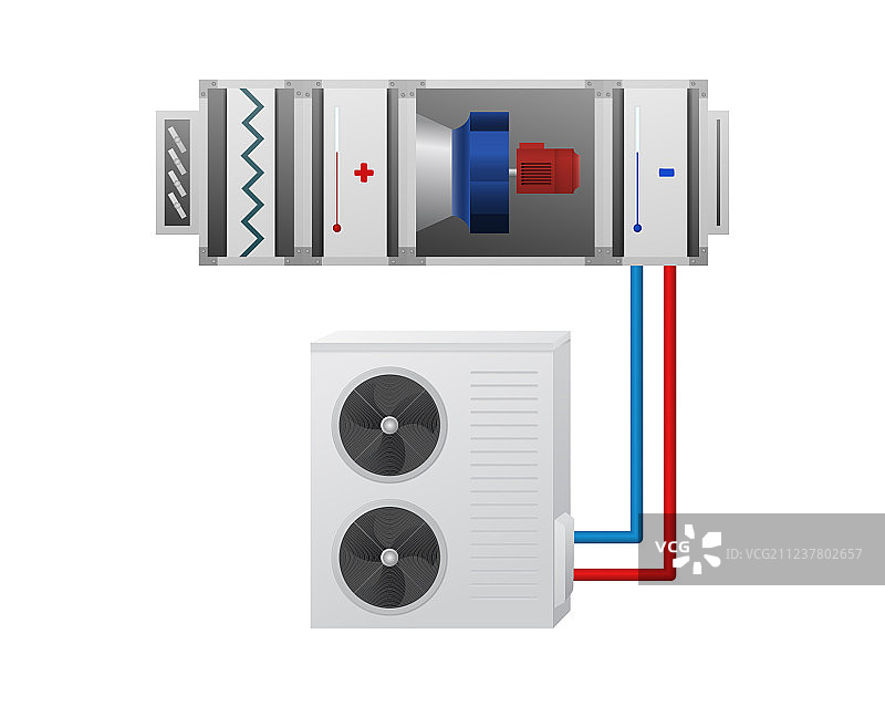 带加热冷却装置的空气处理单元图片素材