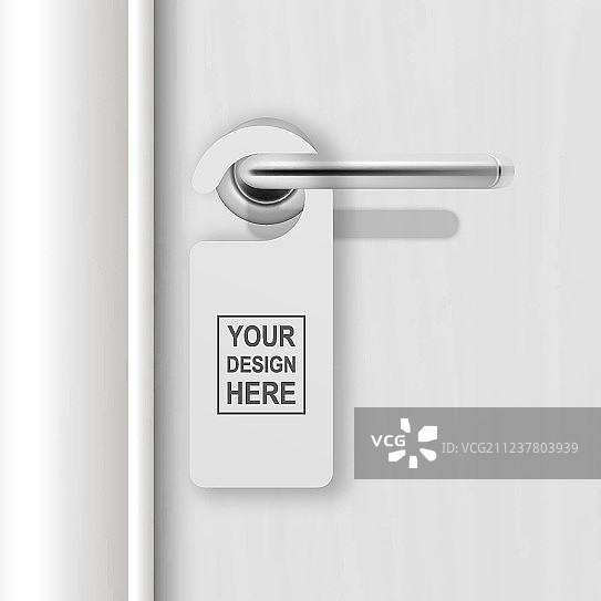 逼真的白色空白纸质门挡图片素材