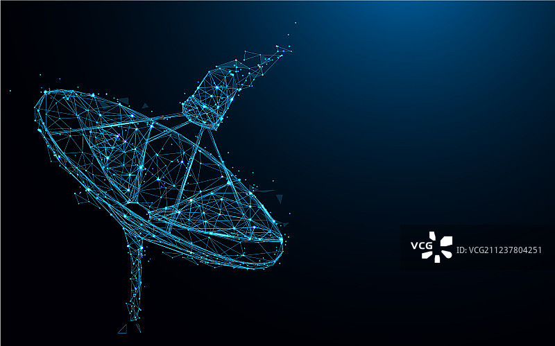 线条和三角形构成的抽象卫星天线图片素材