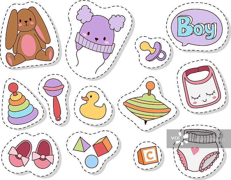 卡通家庭玩具店婴儿玩具贴片图片素材
