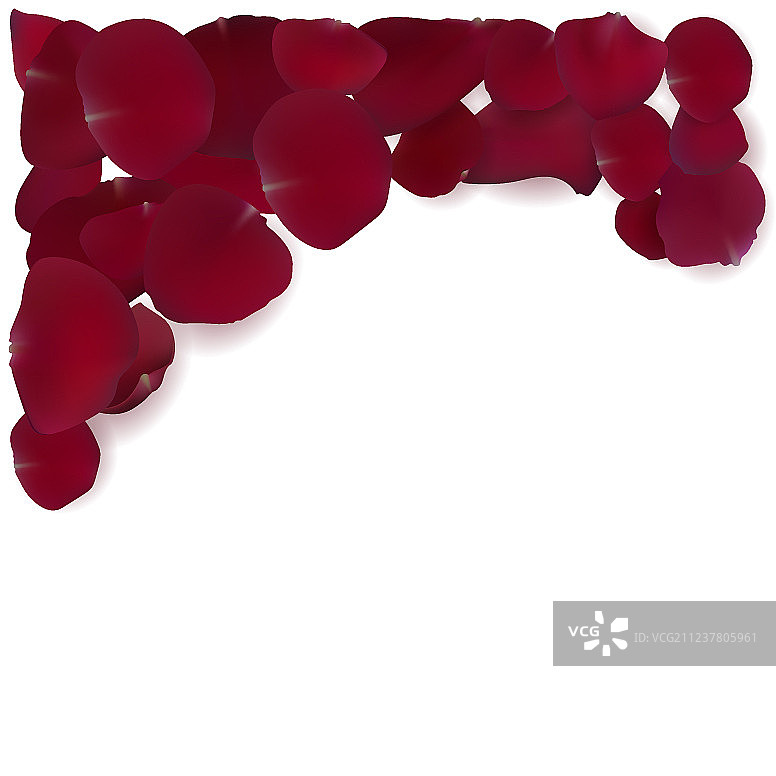 红色玫瑰花瓣边框图片素材
