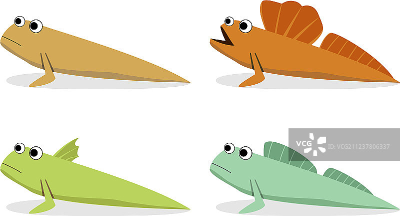 艺术侧视弹涂鱼图片素材