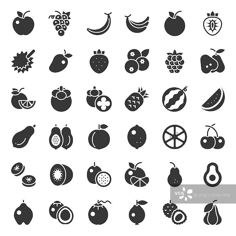 可爱水果实体图标集，如橙子、猕猴桃图片素材