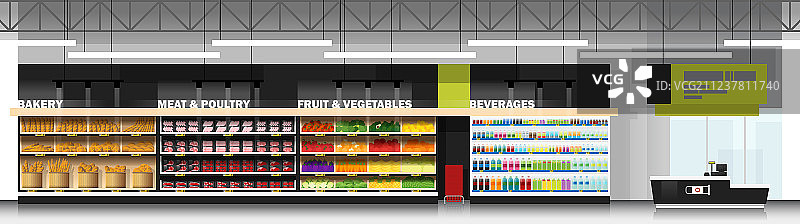 现代超市的室内场景图片素材