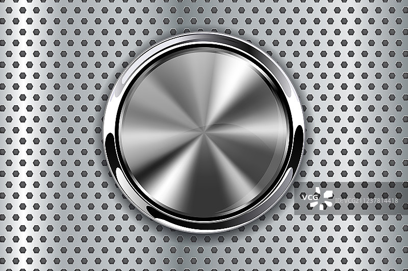 带圆形按钮的金属穿孔背景图片素材