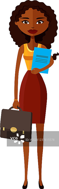 拿着公文包的非洲银行职员图片素材