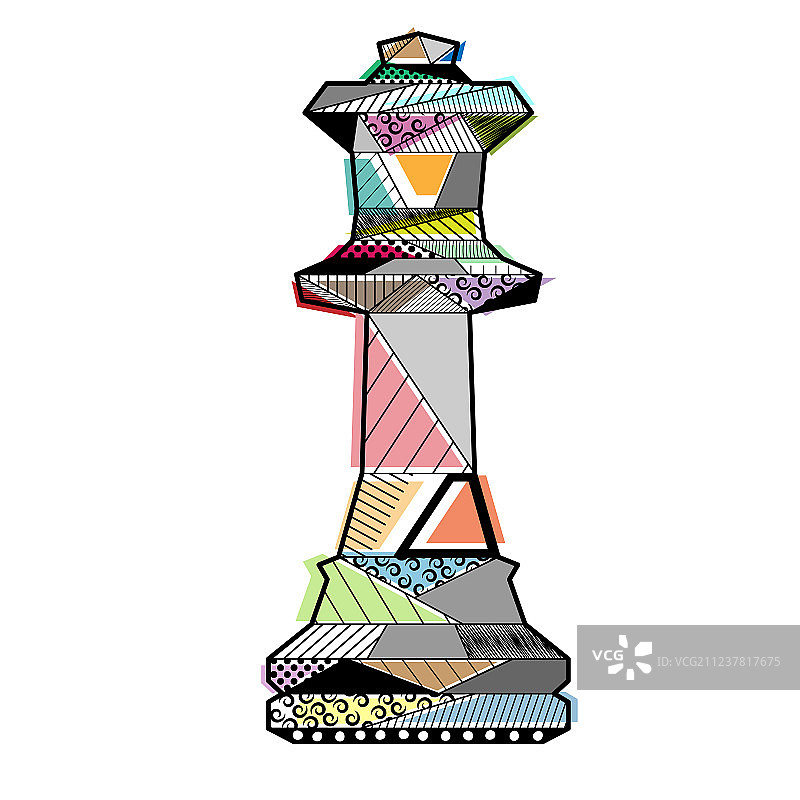 彩色国际象棋皇后轮廓图片素材