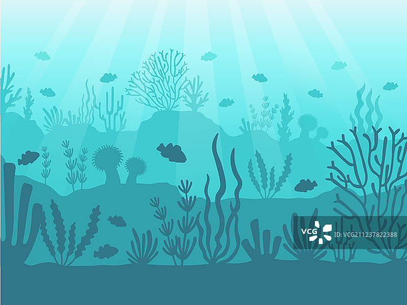 水下海景海洋珊瑚礁深海图片素材