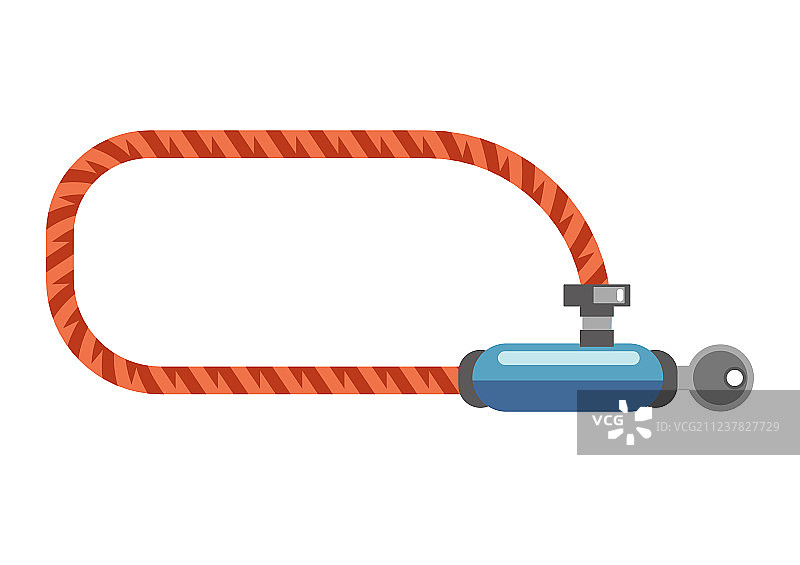 带钥匙的自行车锁，安全停放图片素材