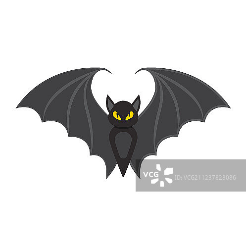 万圣节恐怖动物标志扁平蝙蝠图标图片素材
