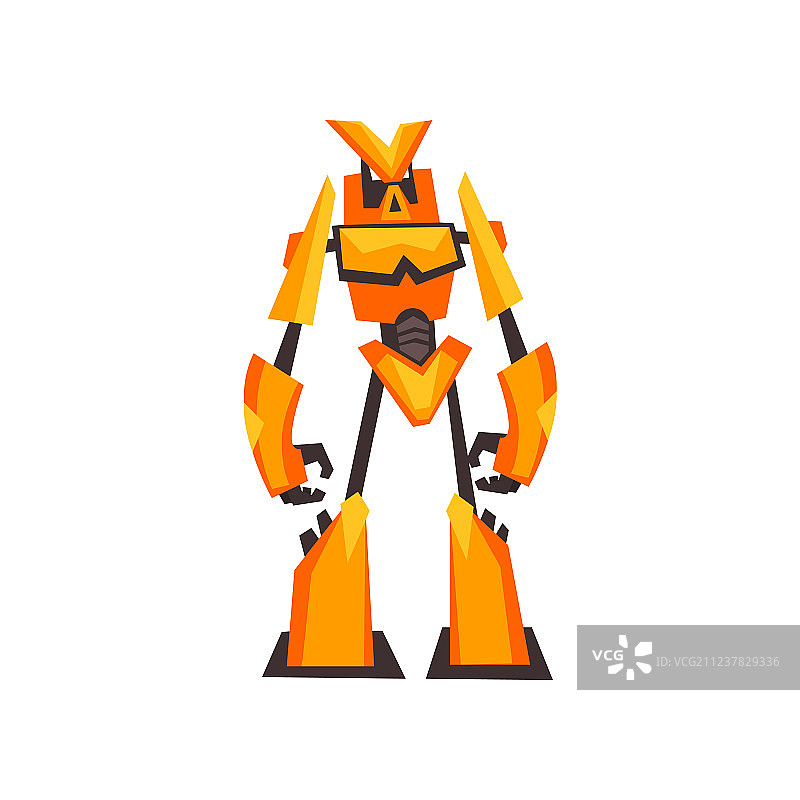 带爪子的亮黄橙色机器人图片素材