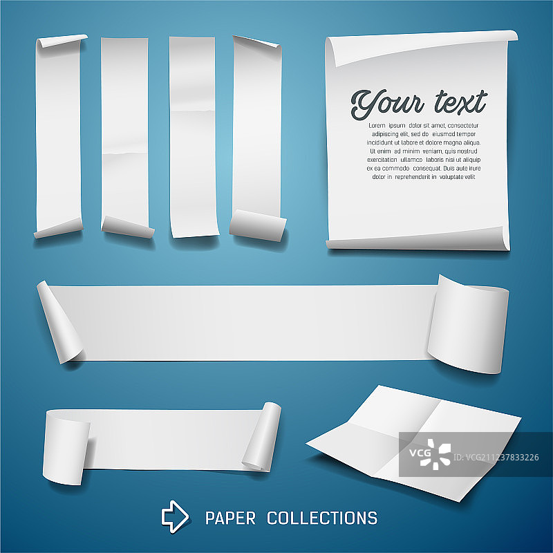 用于商业设计的白纸卷合集图片素材