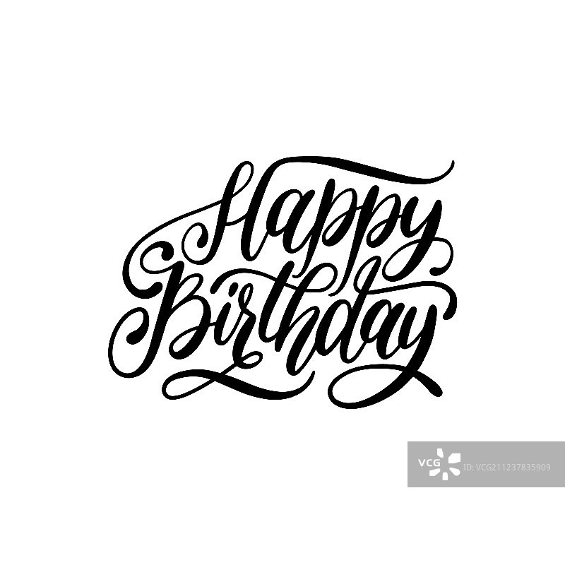 原创生日快乐手写字母短语图片素材