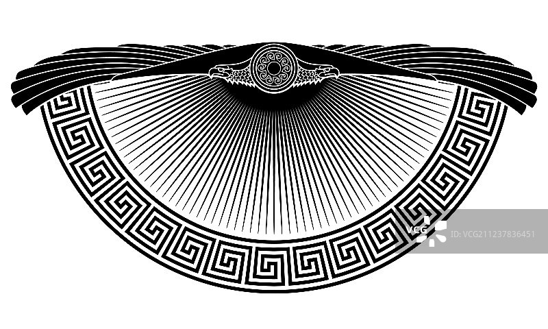 带翼雄鹰：太阳的象征，古老的图腾图片素材