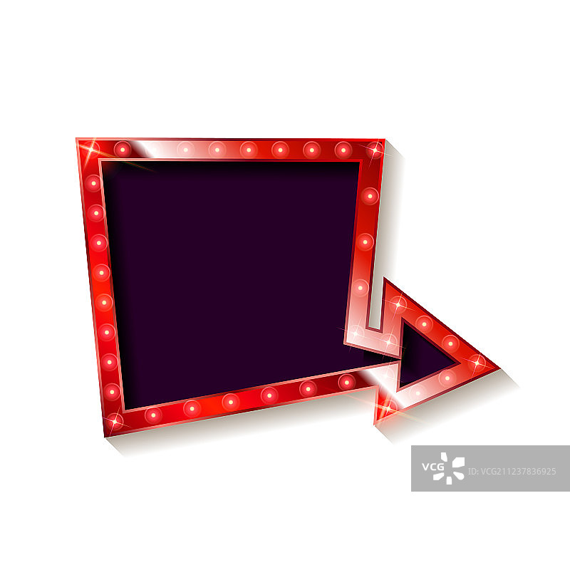 逼真3D带灯泡箭头图片素材