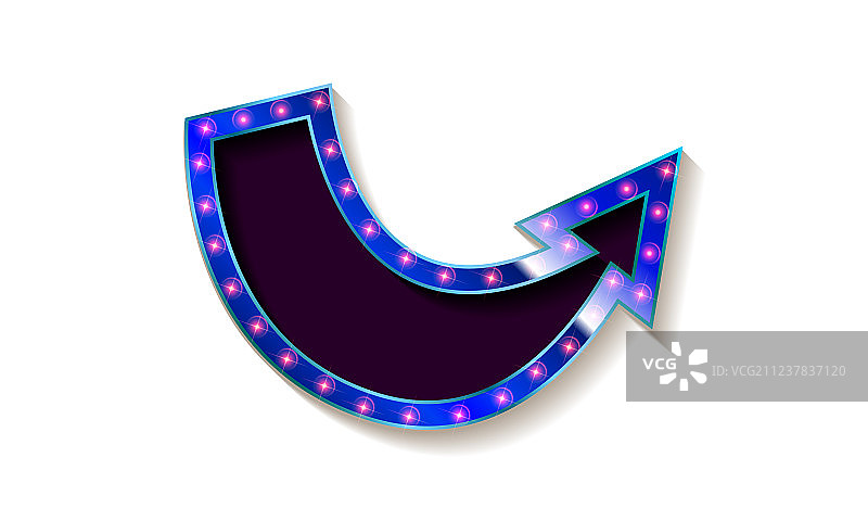 逼真3D带灯泡箭头图片素材