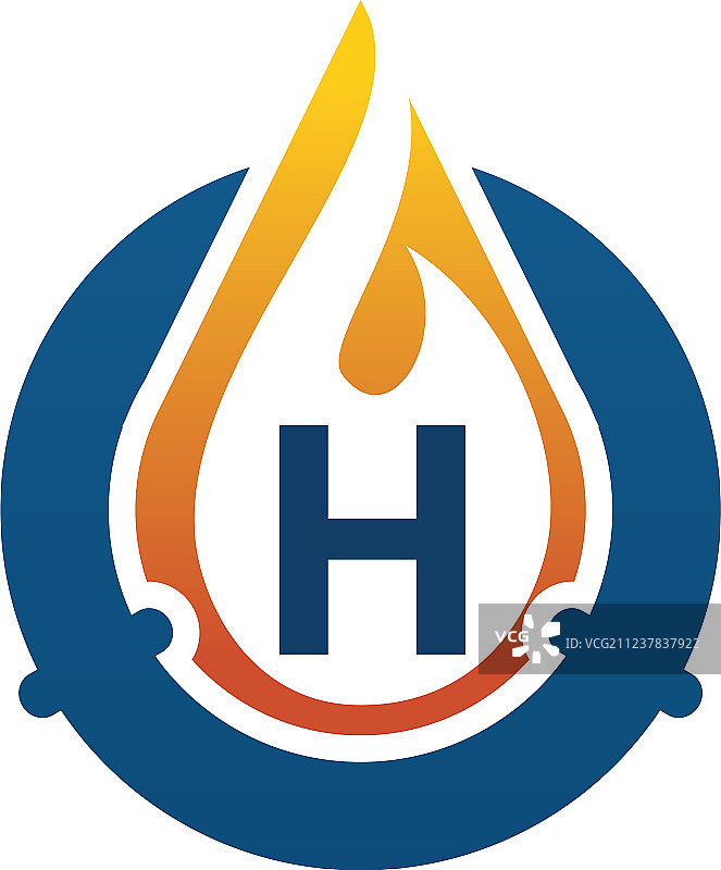 油水煤气管道解决方案字母H图片素材