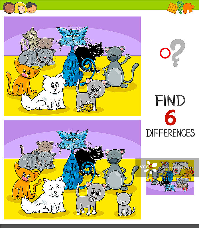 猫咪主题动物找不同游戏图片素材