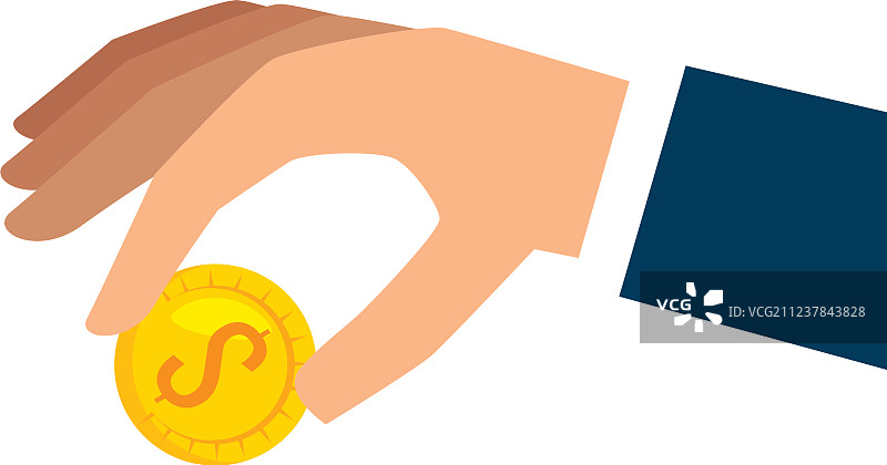 手和硬币图标图片素材