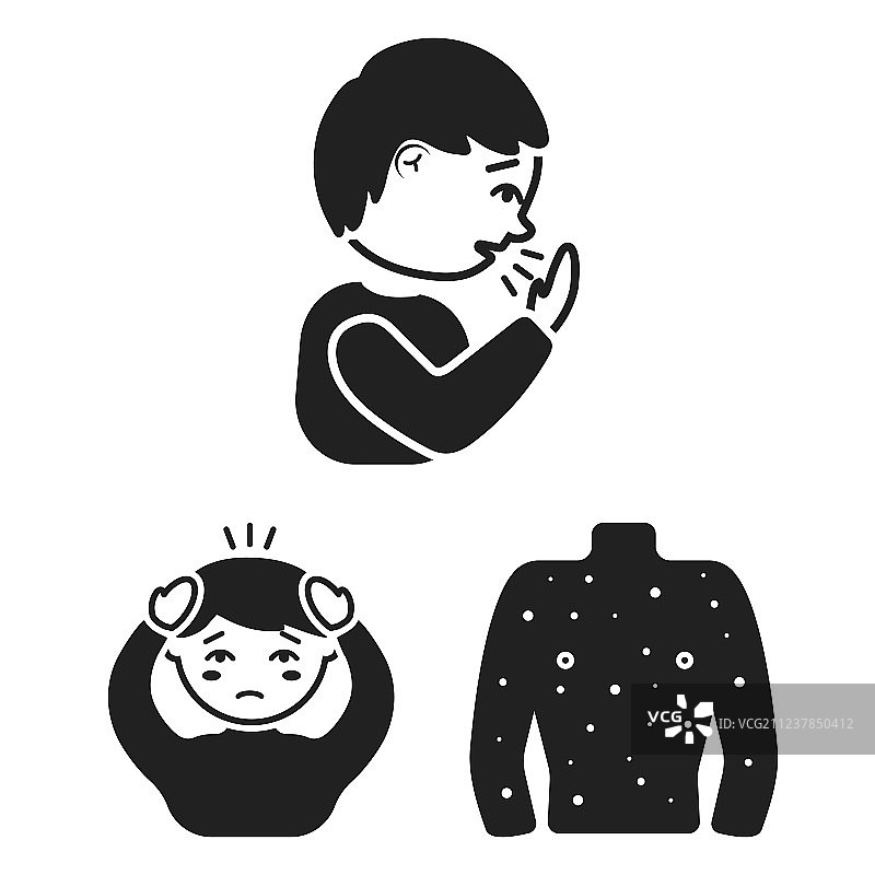 生病的人黑色图标集合图片素材