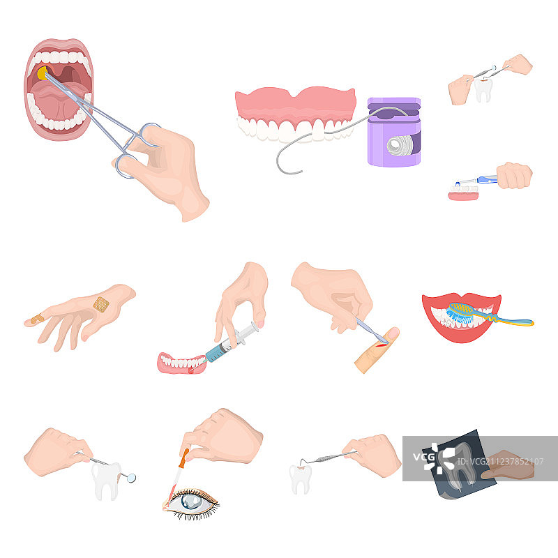 手部操作卡通图标集图片素材