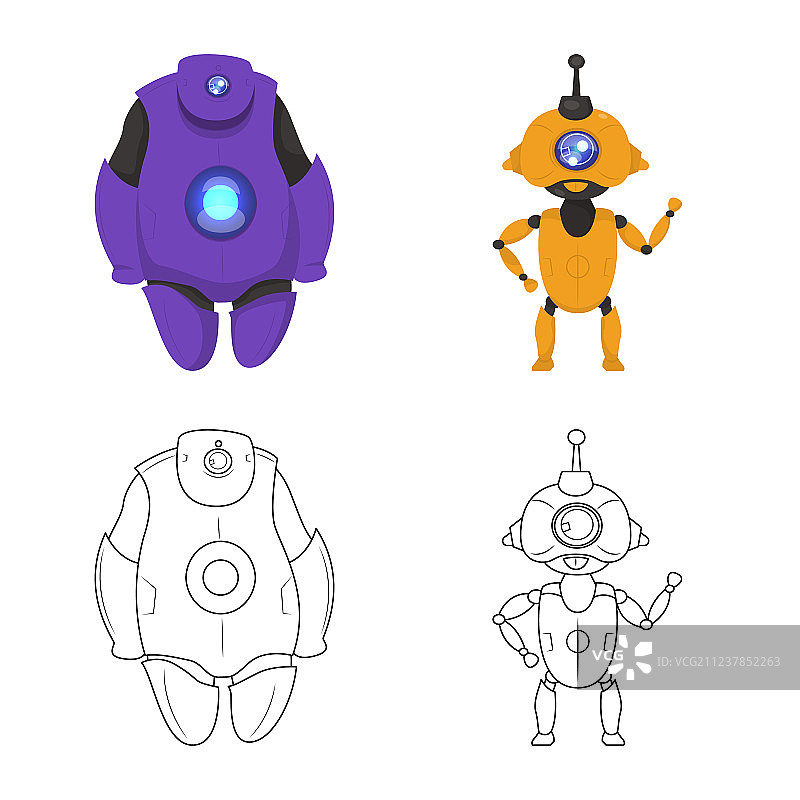 机器人与工厂标志设计图片素材