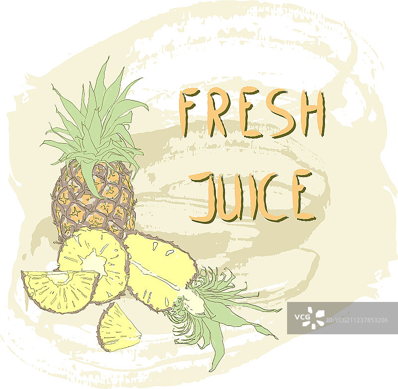 新鲜的菠萝汁图片素材