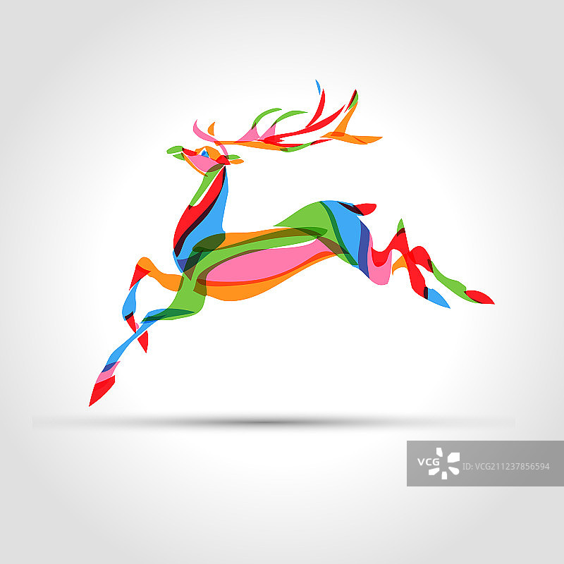 创意鹿彩色剪影图片素材