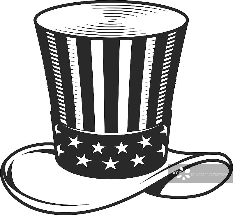 复古山姆大叔帽子模板图片素材